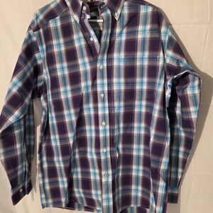 Ariat Pro Series Men's Plaid Shirt in Purple and Blue, Sz M